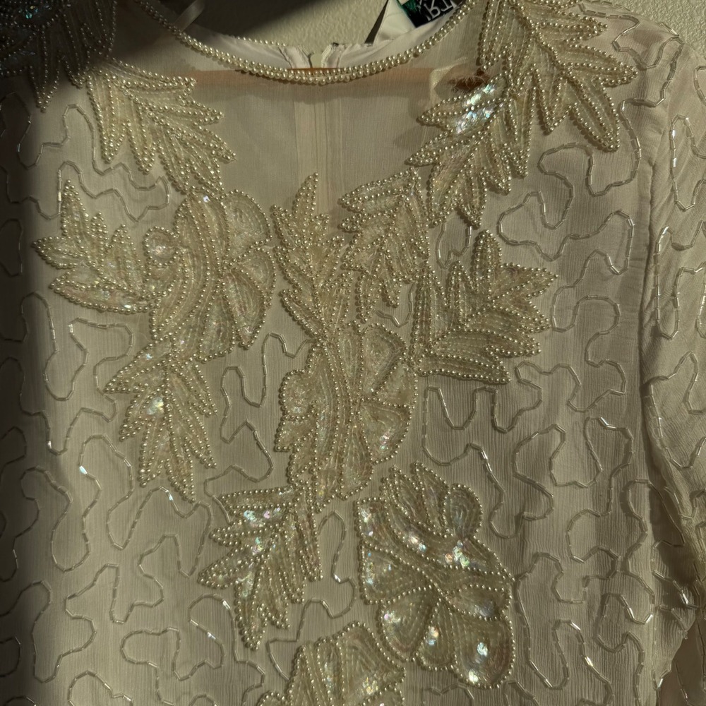 Vintage James‎ River Traders 100% Silk Beaded Evening Top - Picture 7 of 8